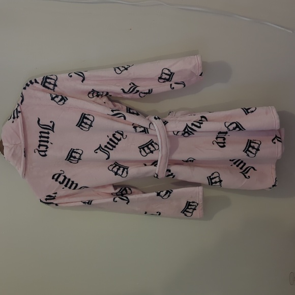 Juicy Couture pink fleece short logo robe large - Picture 7 of 7
